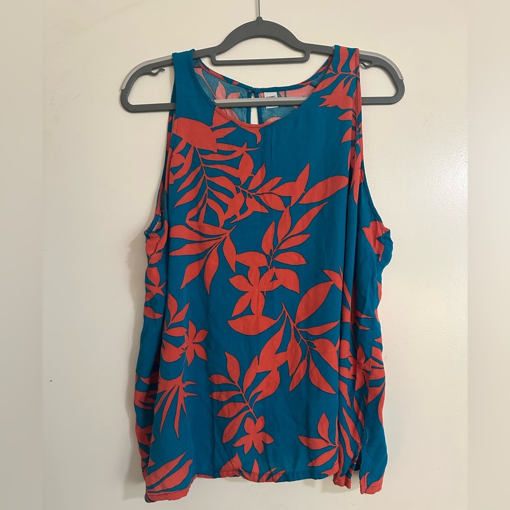 Old navy Floral Sleeveless Top - Teal and Coral size XXL